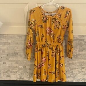 Old Navy Floral Mustard Kids Dress